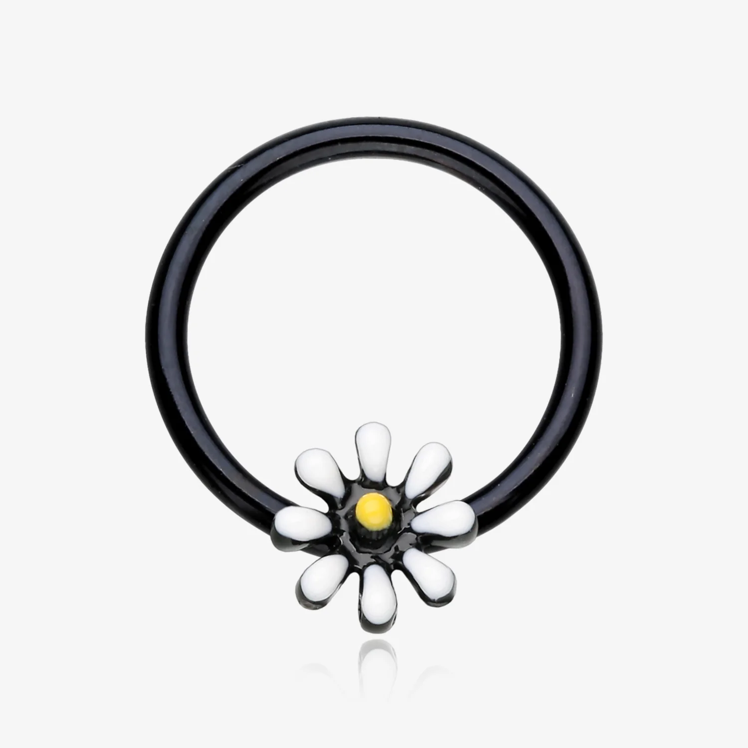 Blackline Adorable Daisy Flower Captive Bead Ring