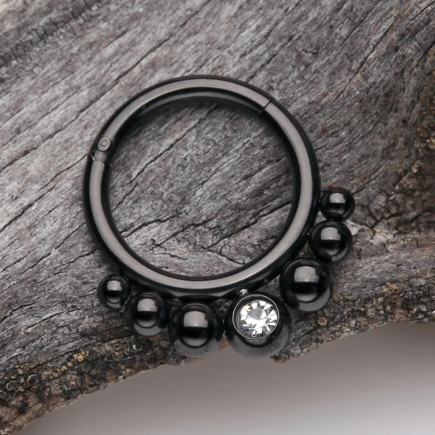 Blackline Bali Beads Sparkle Gem Seamless Clicker Hoop Ring - Image 2