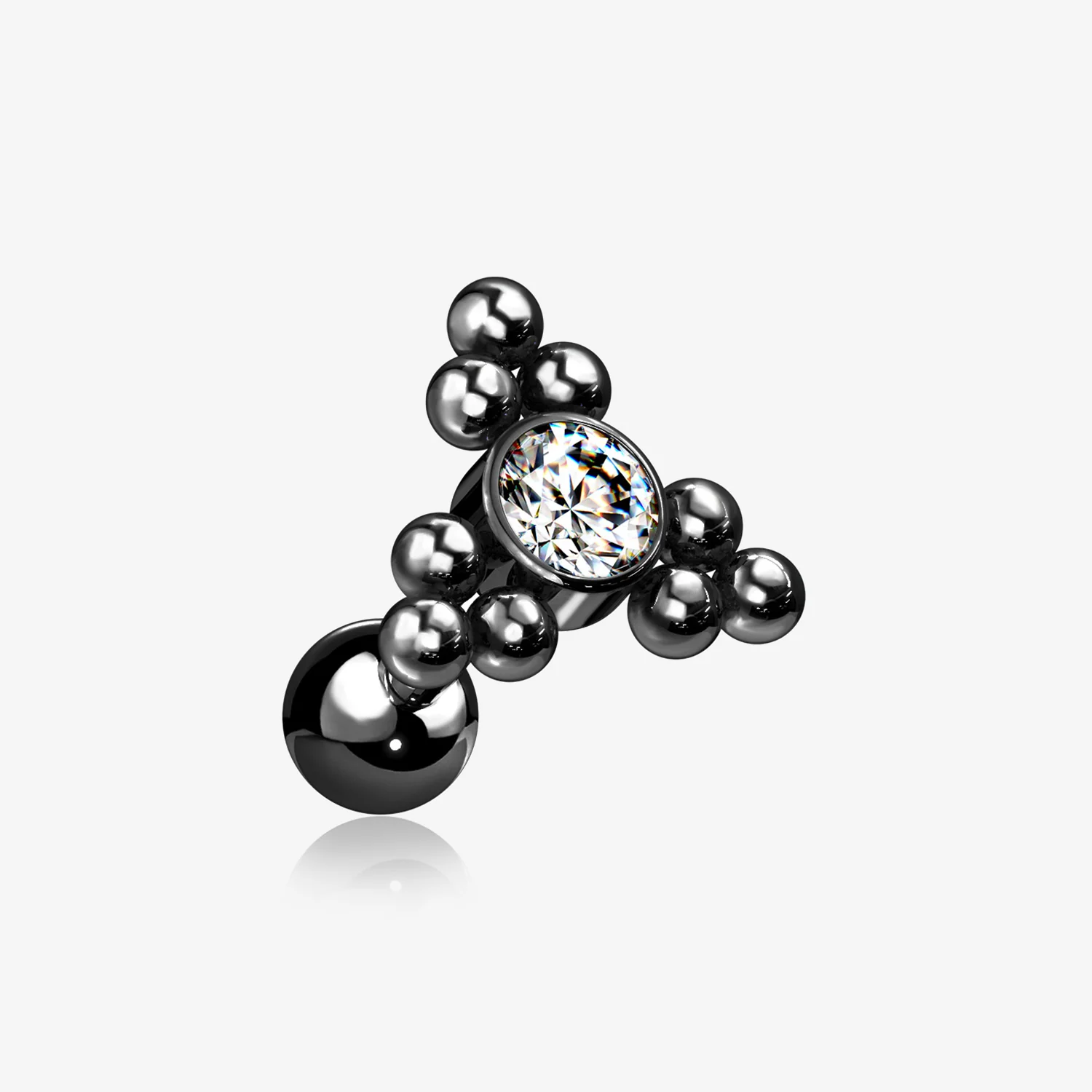 Blackline Bali Beads Triangle Sparkle Cartilage Tragus Barbell Earring