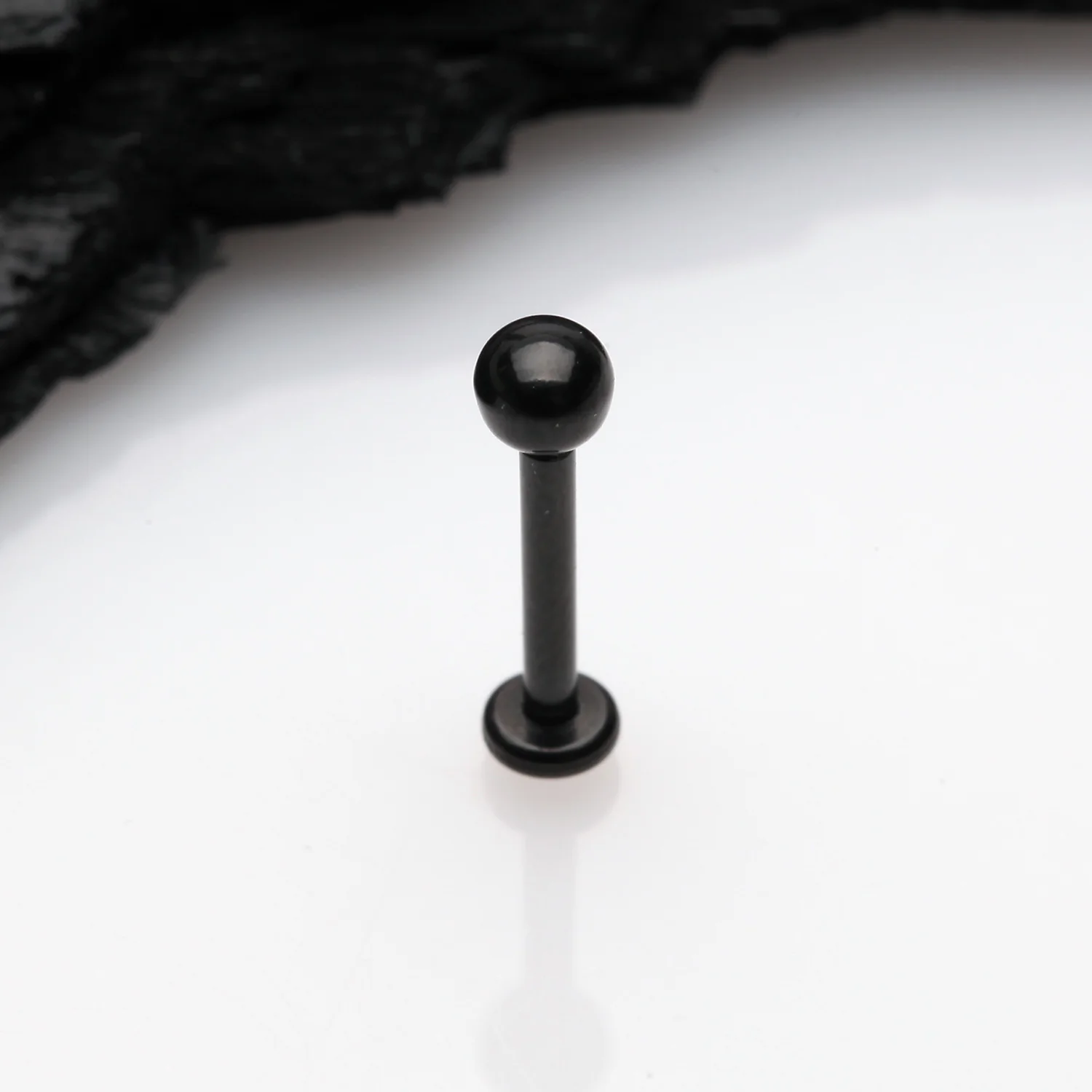 Blackline Basic Ball Top Threadless Push-In Steel Labret - Image 2