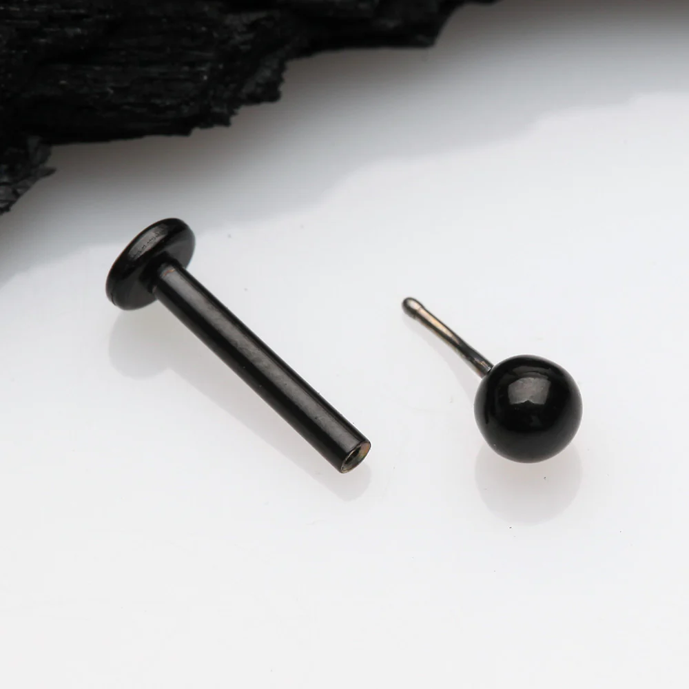 Blackline Basic Ball Top Threadless Push-In Steel Labret - Image 3