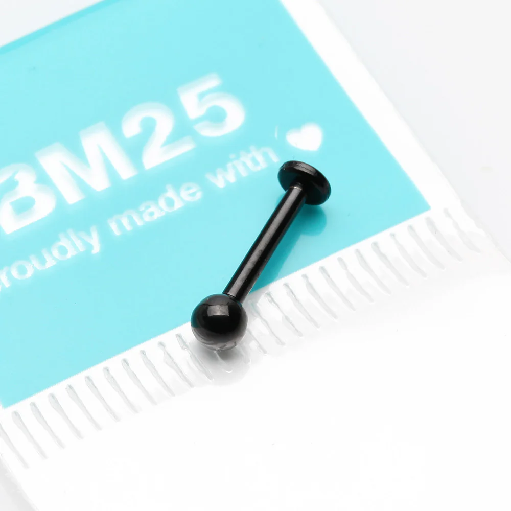 Blackline Basic Ball Top Threadless Push-In Steel Labret - Image 4