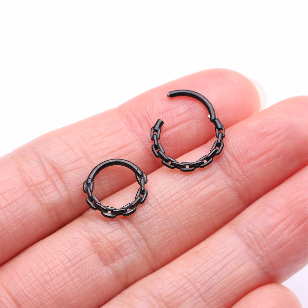 Blackline Classic Chain Link Clicker Hoop Ring - Image 3