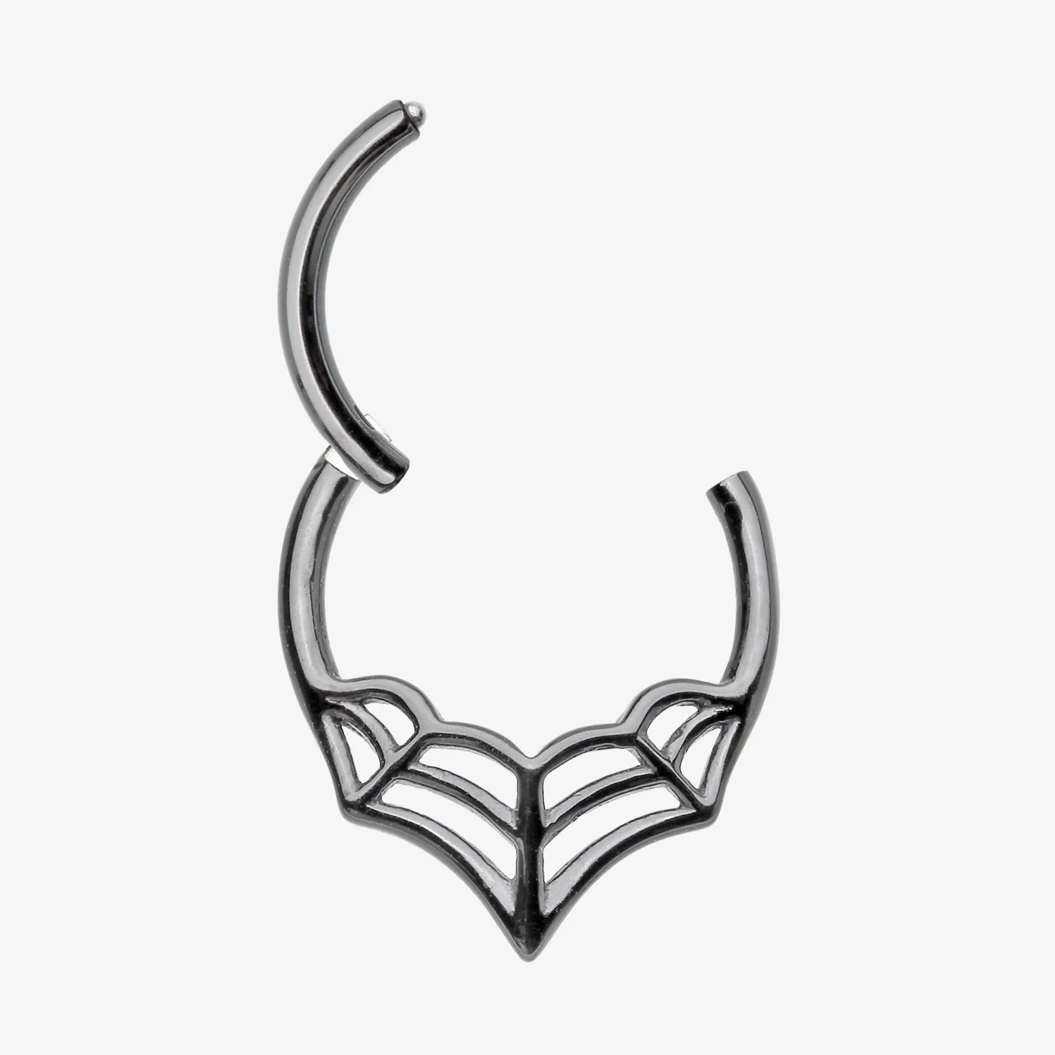 Blackline Eccentric Spider Web Clicker Hoop Ring - Image 2