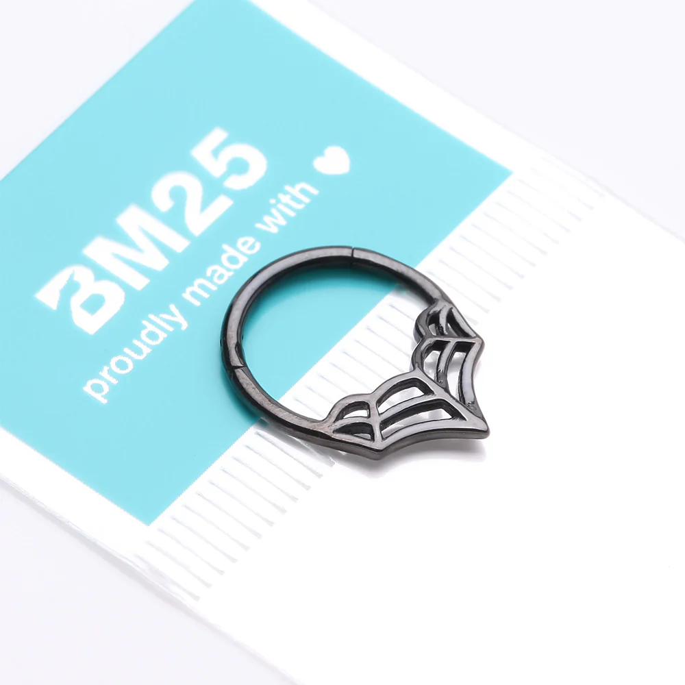 Blackline Eccentric Spider Web Clicker Hoop Ring - Image 5