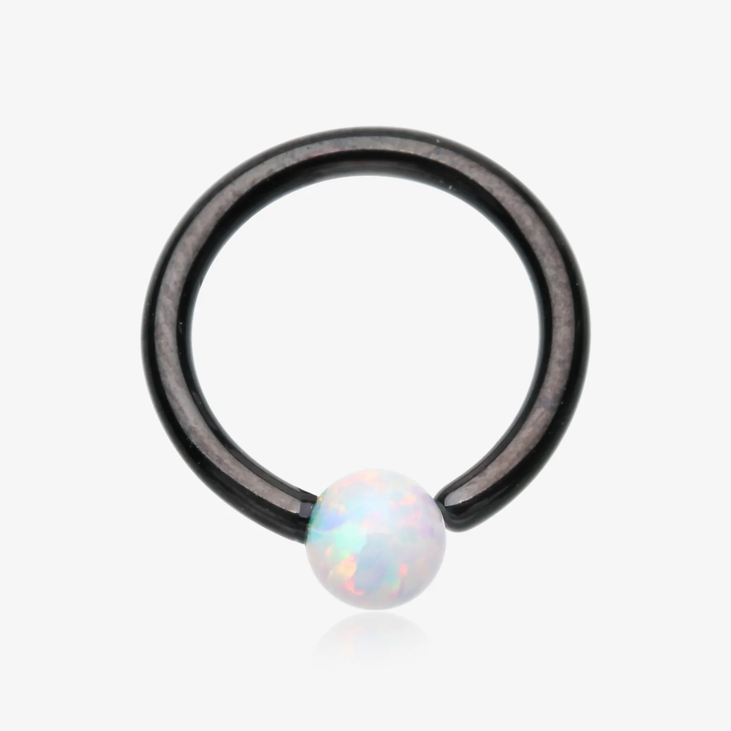 Blackline Fire Opal Basic Bendable Twist Hoop Ring