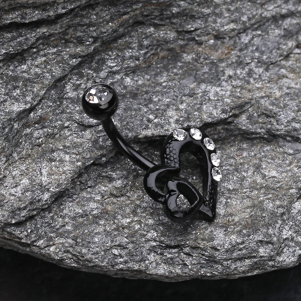 Blackline Heart on Heart Belly Ring - Image 3