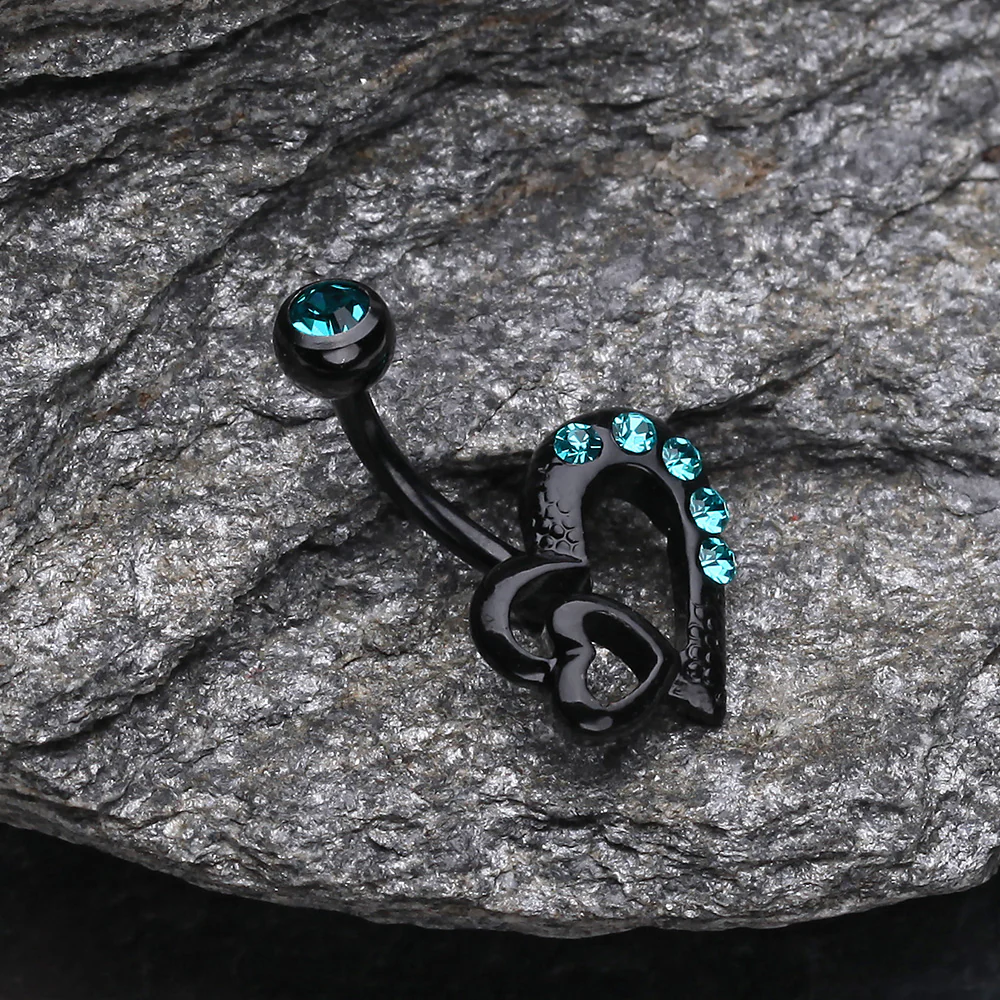 Blackline Heart on Heart Belly Ring - Image 3