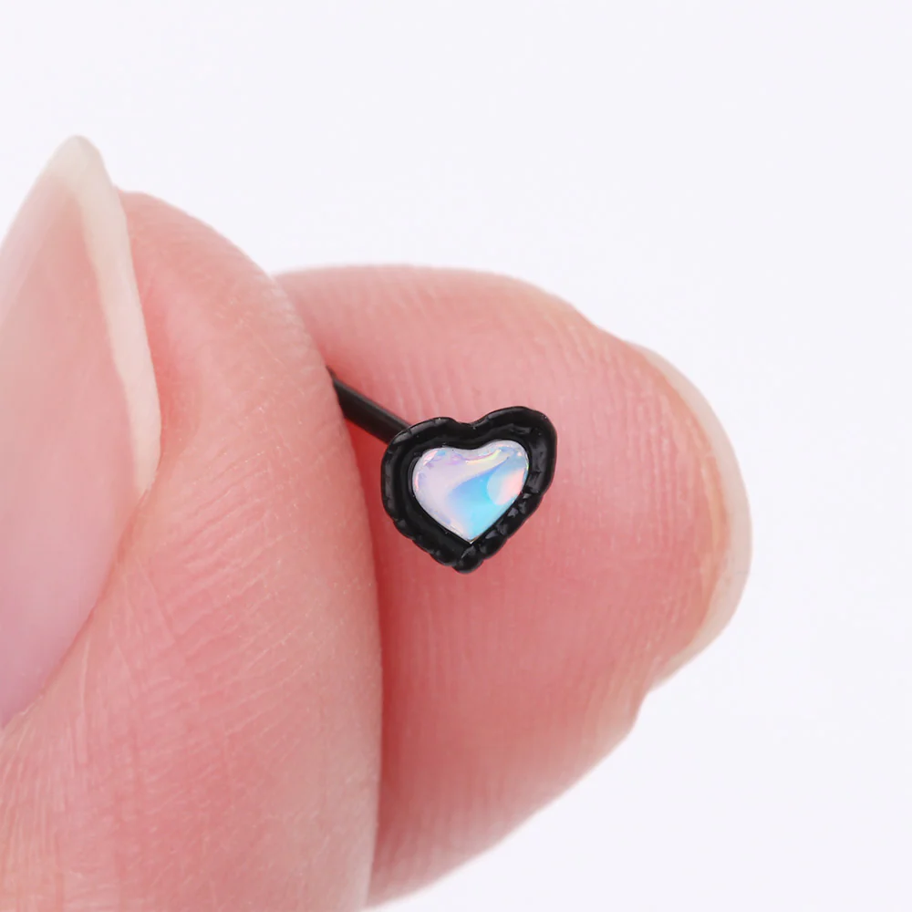 Blackline Iridescent Revo Heart Nose Stud Ring - Image 3
