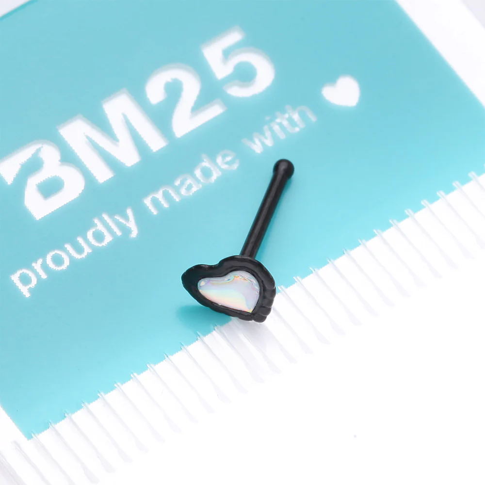 Blackline Iridescent Revo Heart Nose Stud Ring - Image 5