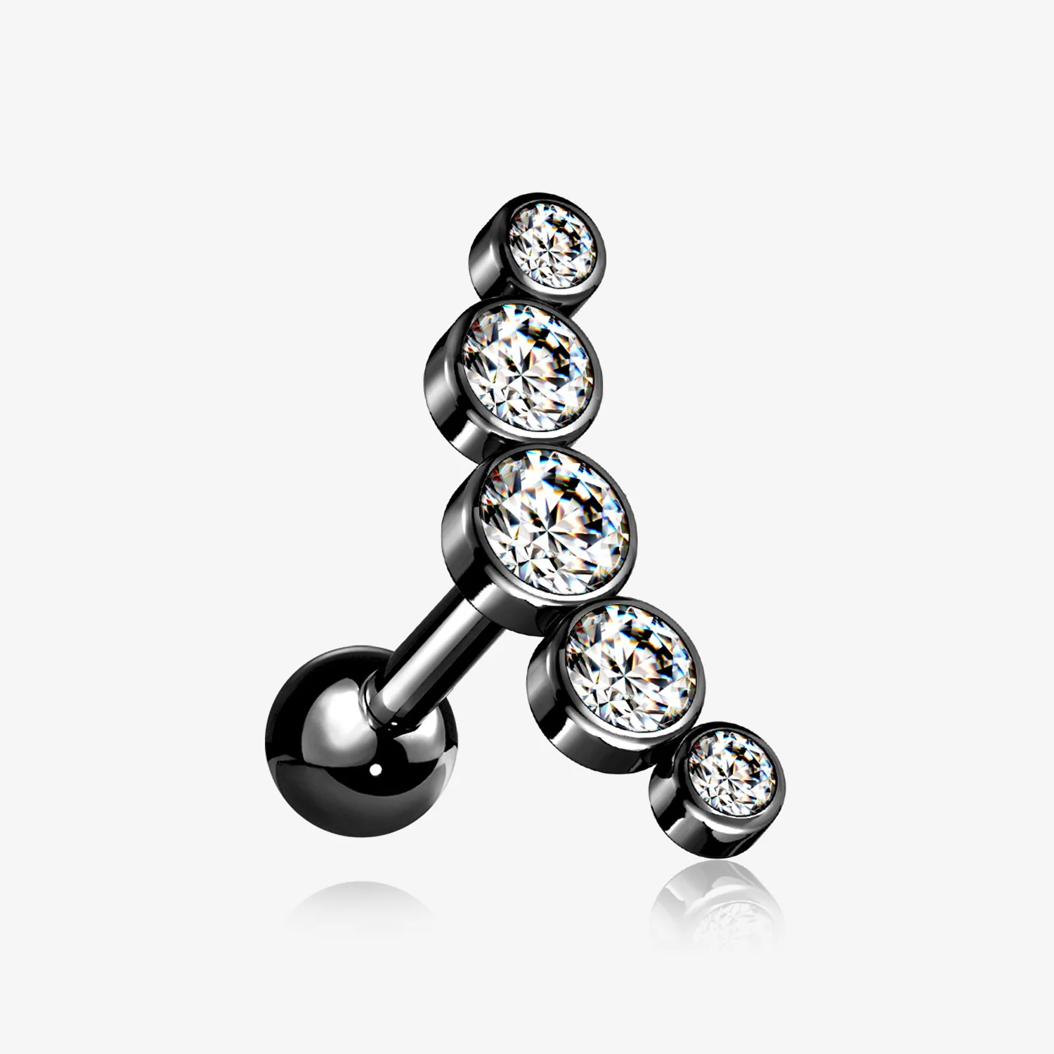 Blackline Journey Sparkle Curve Cartilage Tragus Barbell Earring