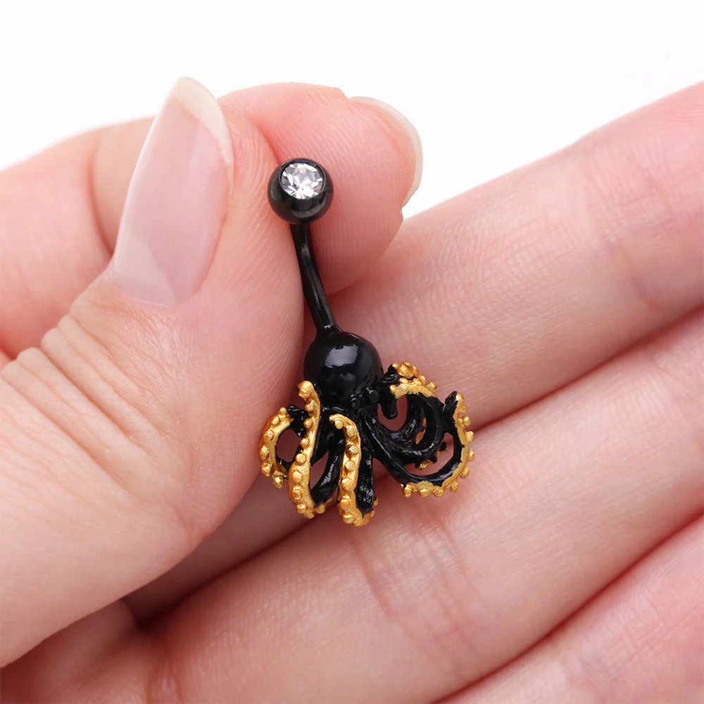 Blackline Kraken Sea Monster Belly Button Ring - Image 4