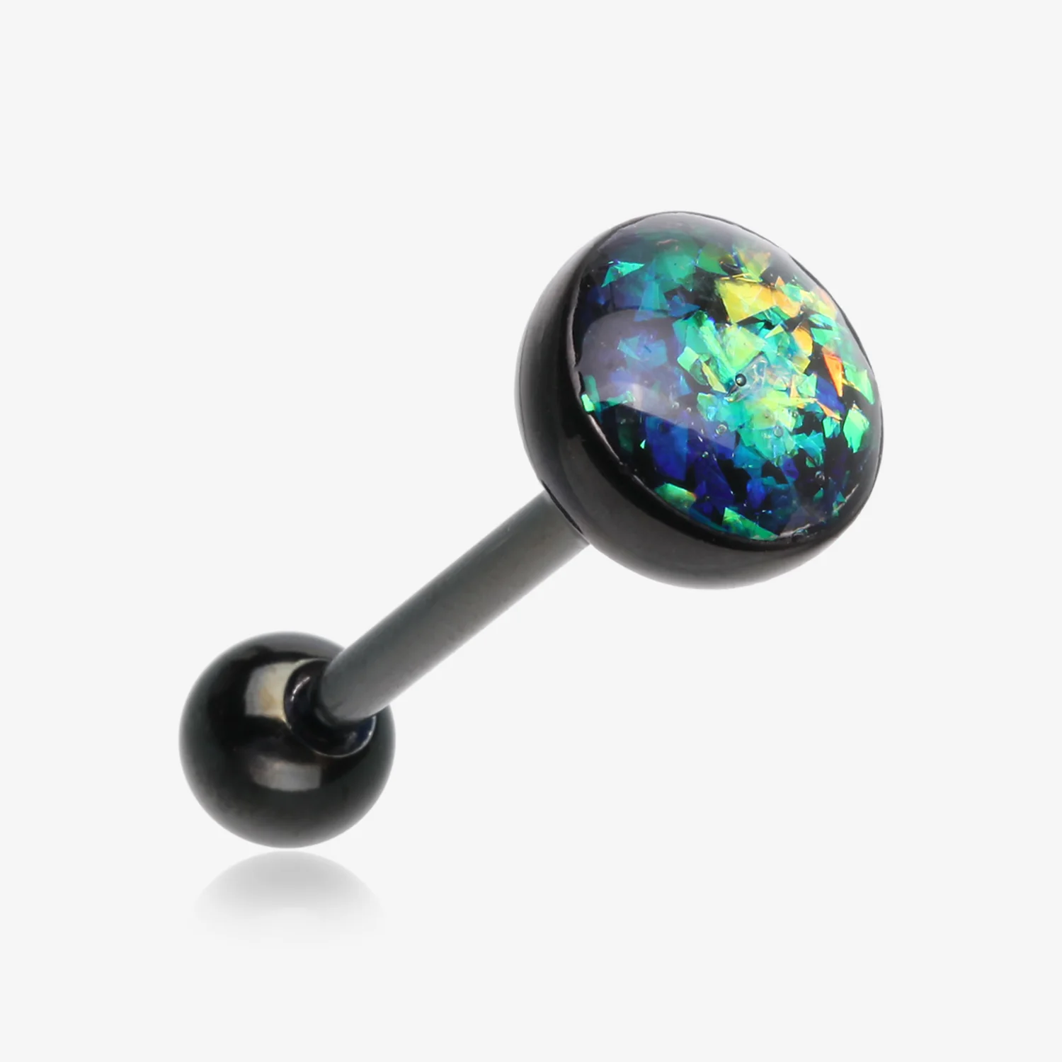 Blackline Opalescent Sparkle Barbell Tongue Ring