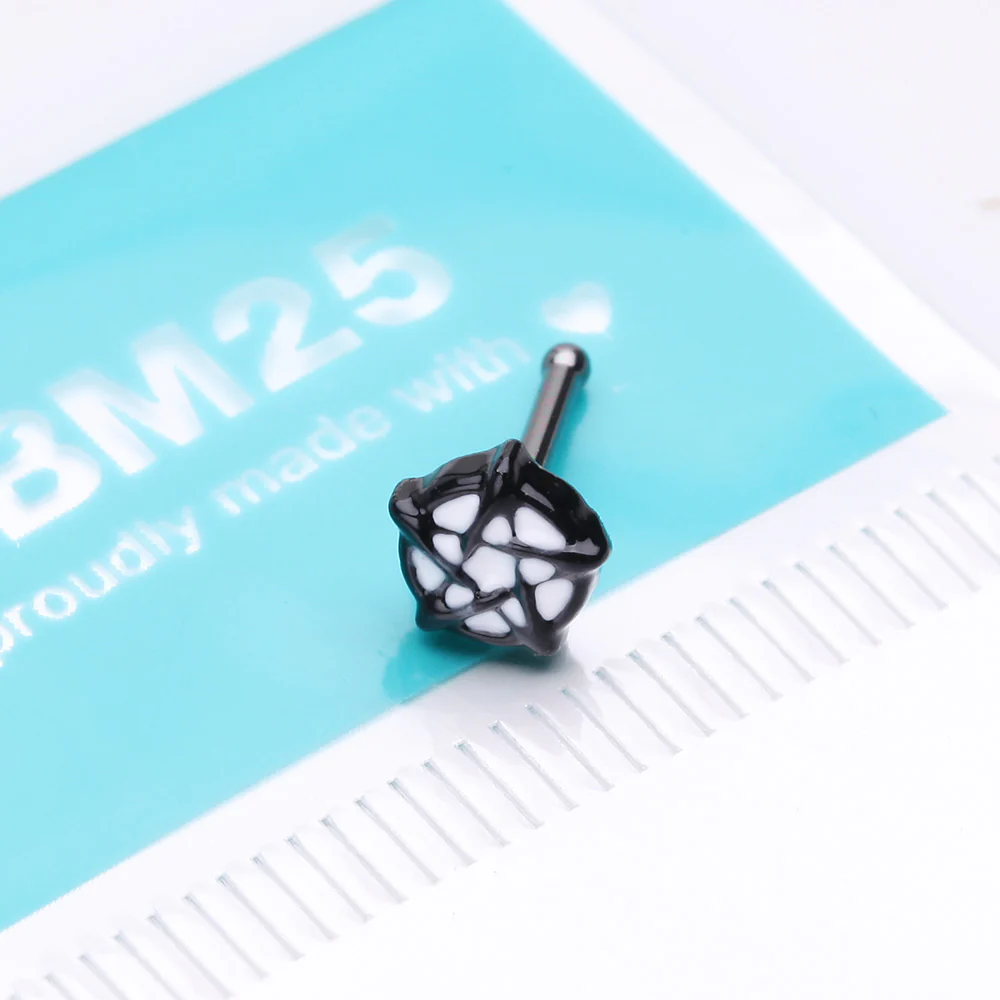 Blackline Petagram Star Gothic Nose Stud Ring - Image 3