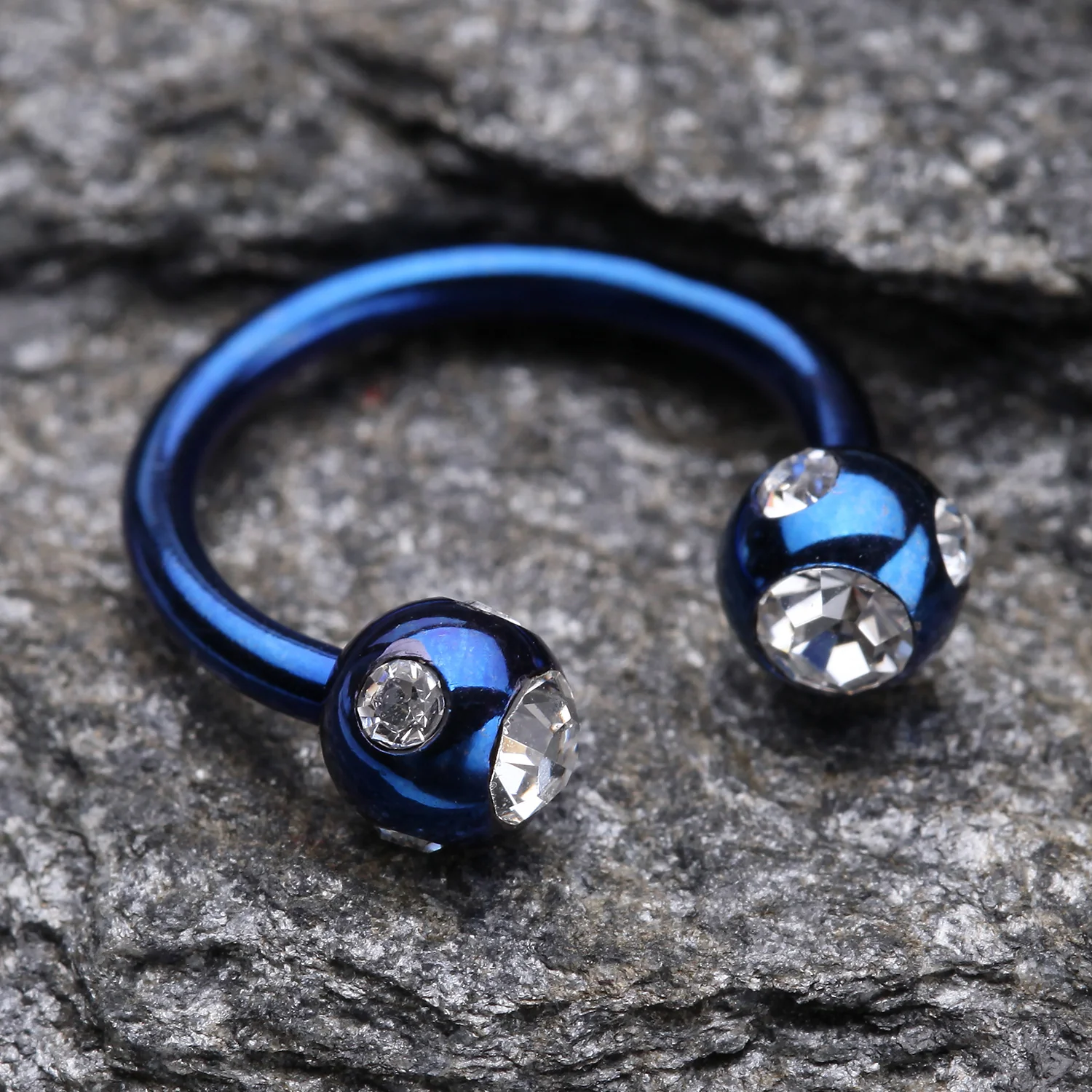 Colorline PVD Aurora Gem Ball Horseshoe Circular Barbell - Image 2