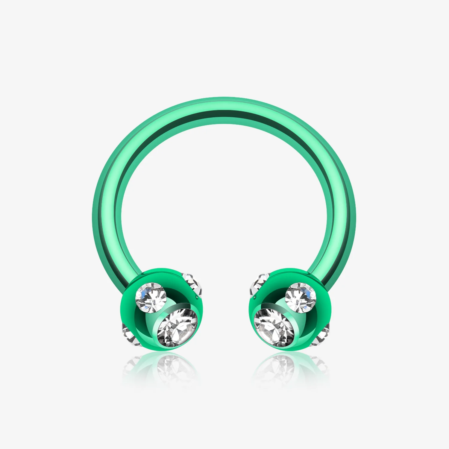 Colorline PVD Aurora Gem Ball Horseshoe Circular Barbell