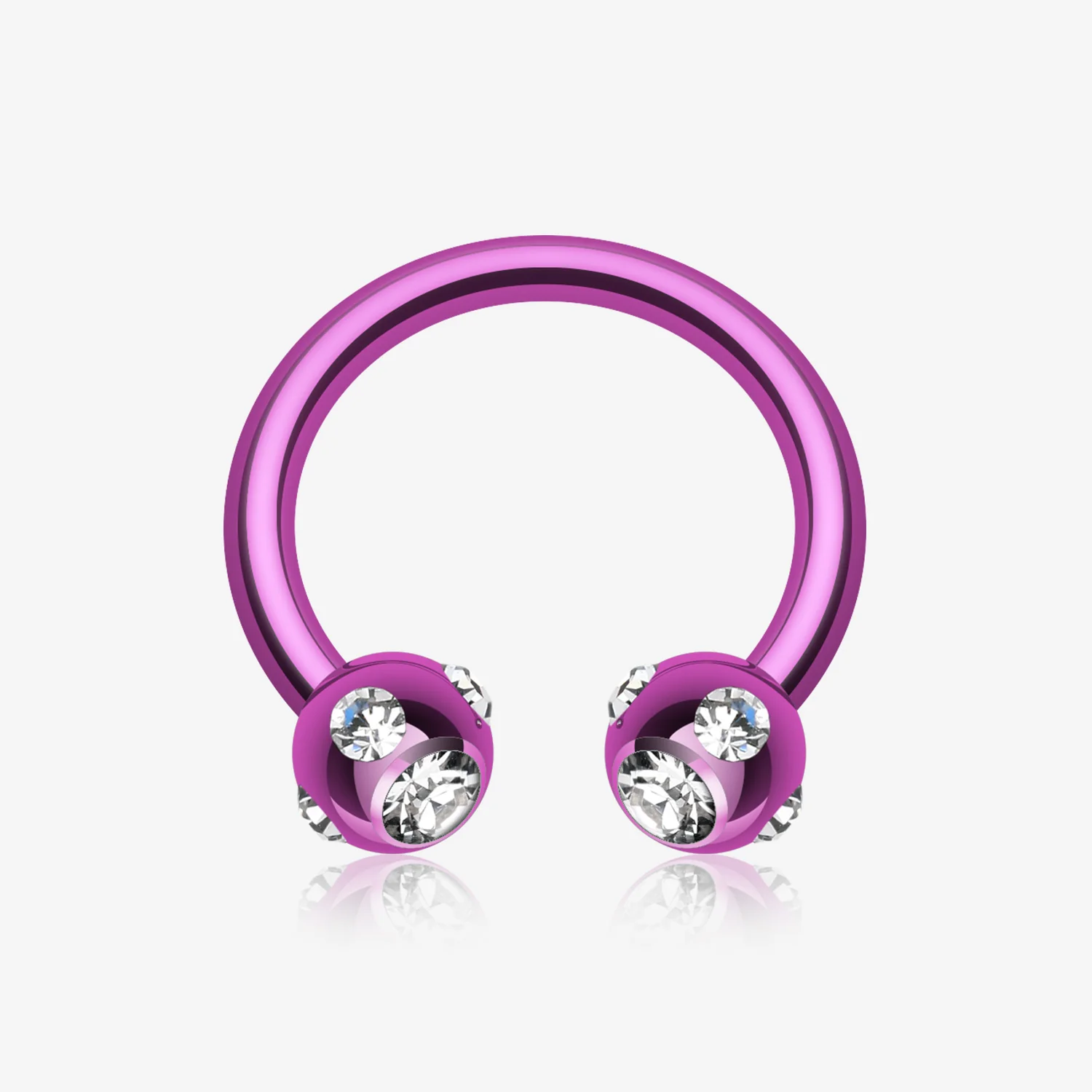 Colorline PVD Aurora Gem Ball Horseshoe Circular Barbell