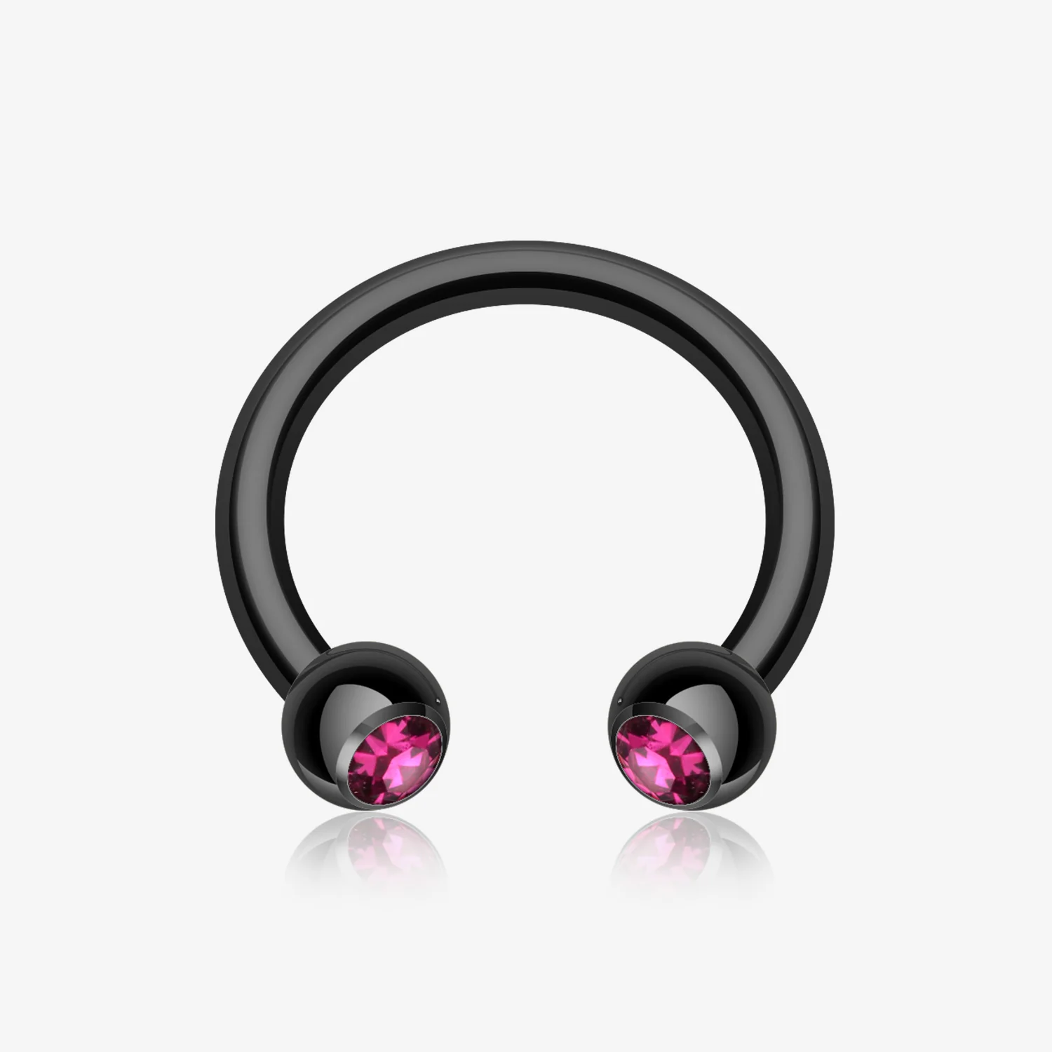 Blackline PVD Gem Ball Horseshoe Circular Barbell