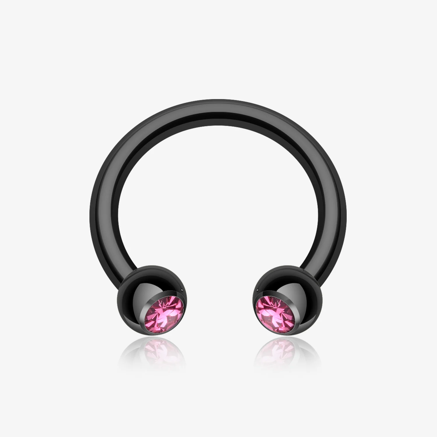 Blackline PVD Gem Ball Horseshoe Circular Barbell
