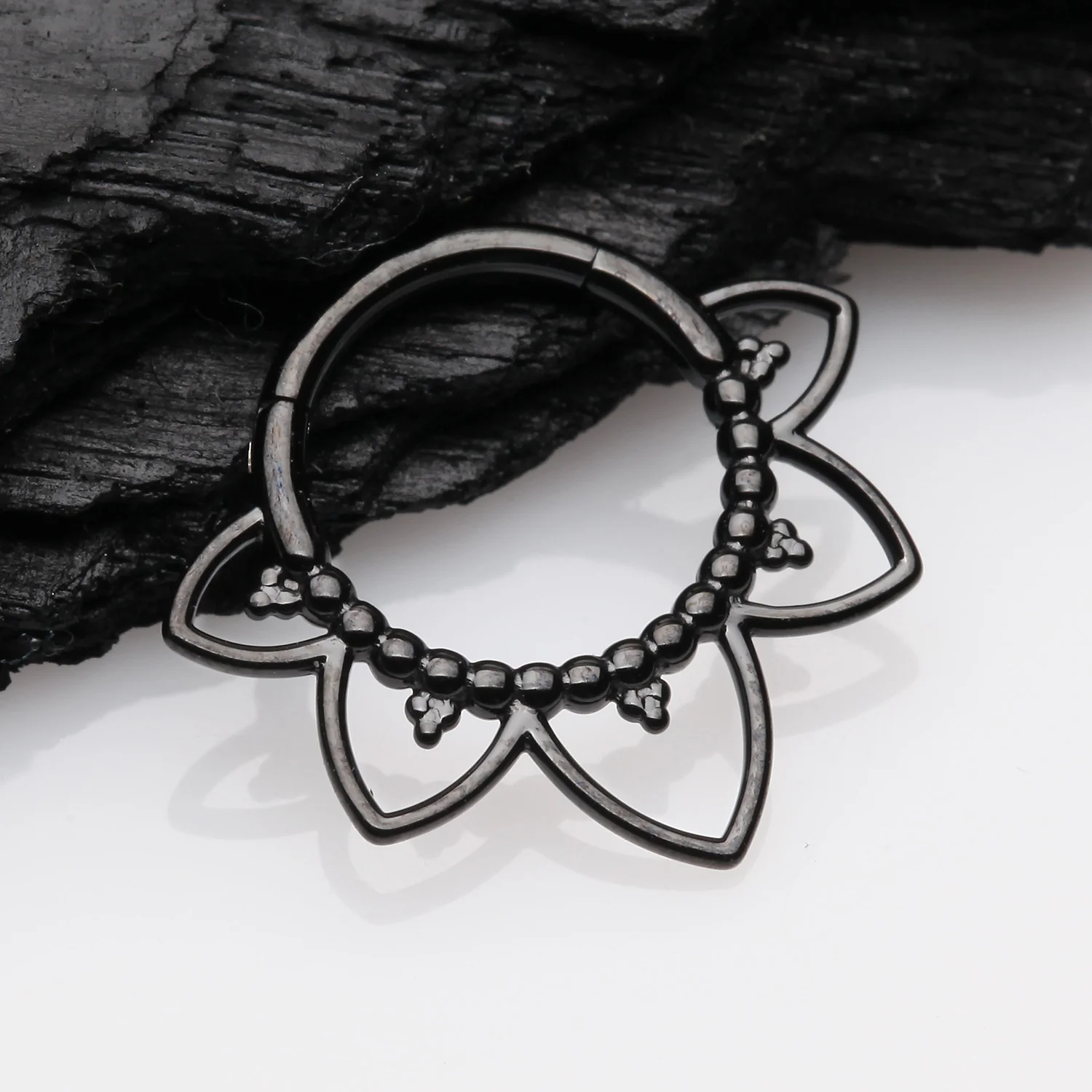 Blackline Royal Bali Floral Seamless Clicker Hoop Ring - Image 2