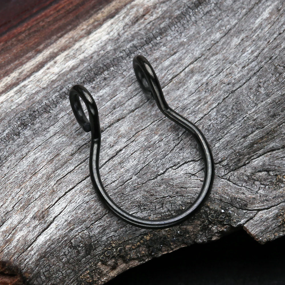 Blackline Simple Loop Steel Non-Piercing Fake Septum Ring - Image 3