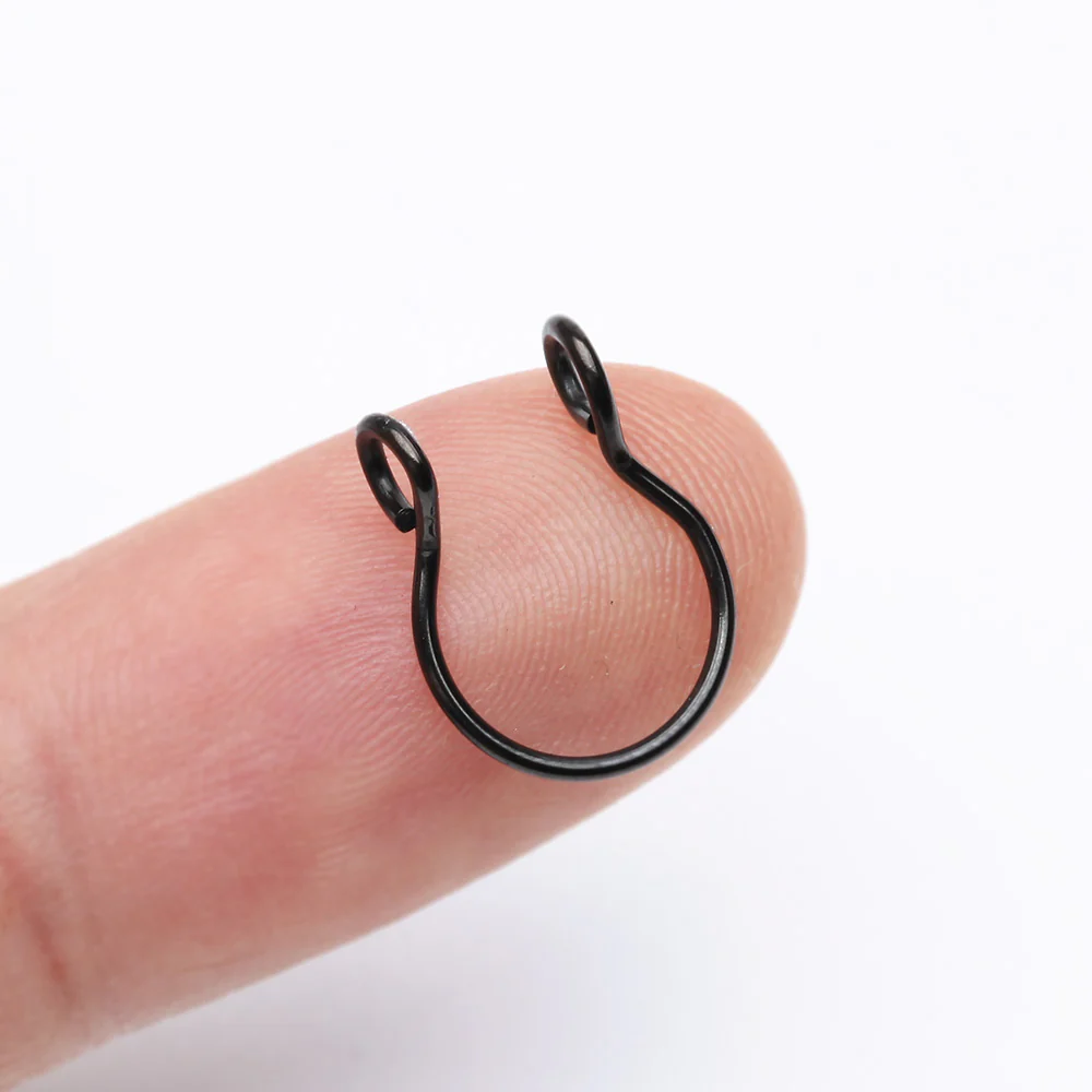 Blackline Simple Loop Steel Non-Piercing Fake Septum Ring - Image 4