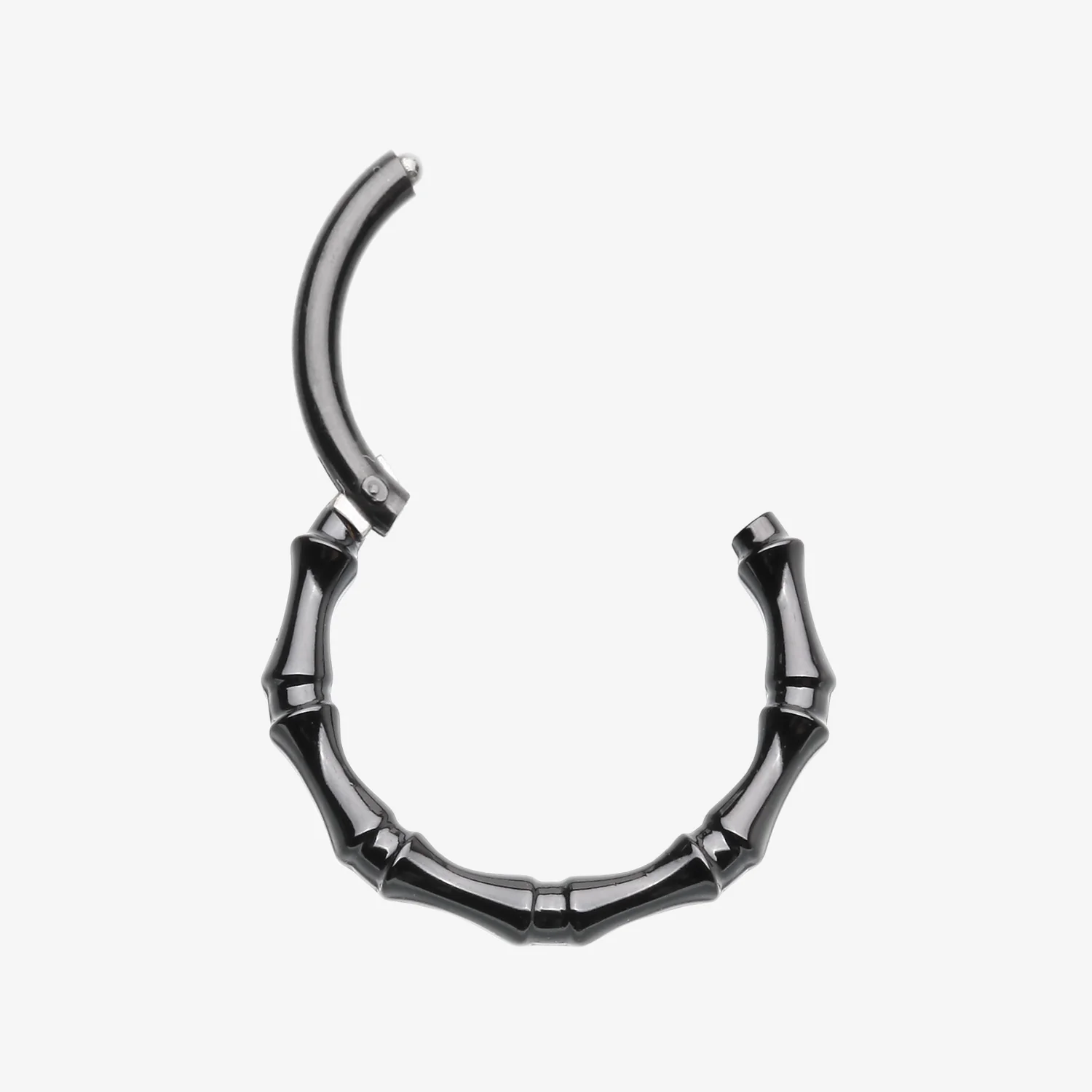 Blackline Tribal Bones Clicker Hoop Ring - Image 2
