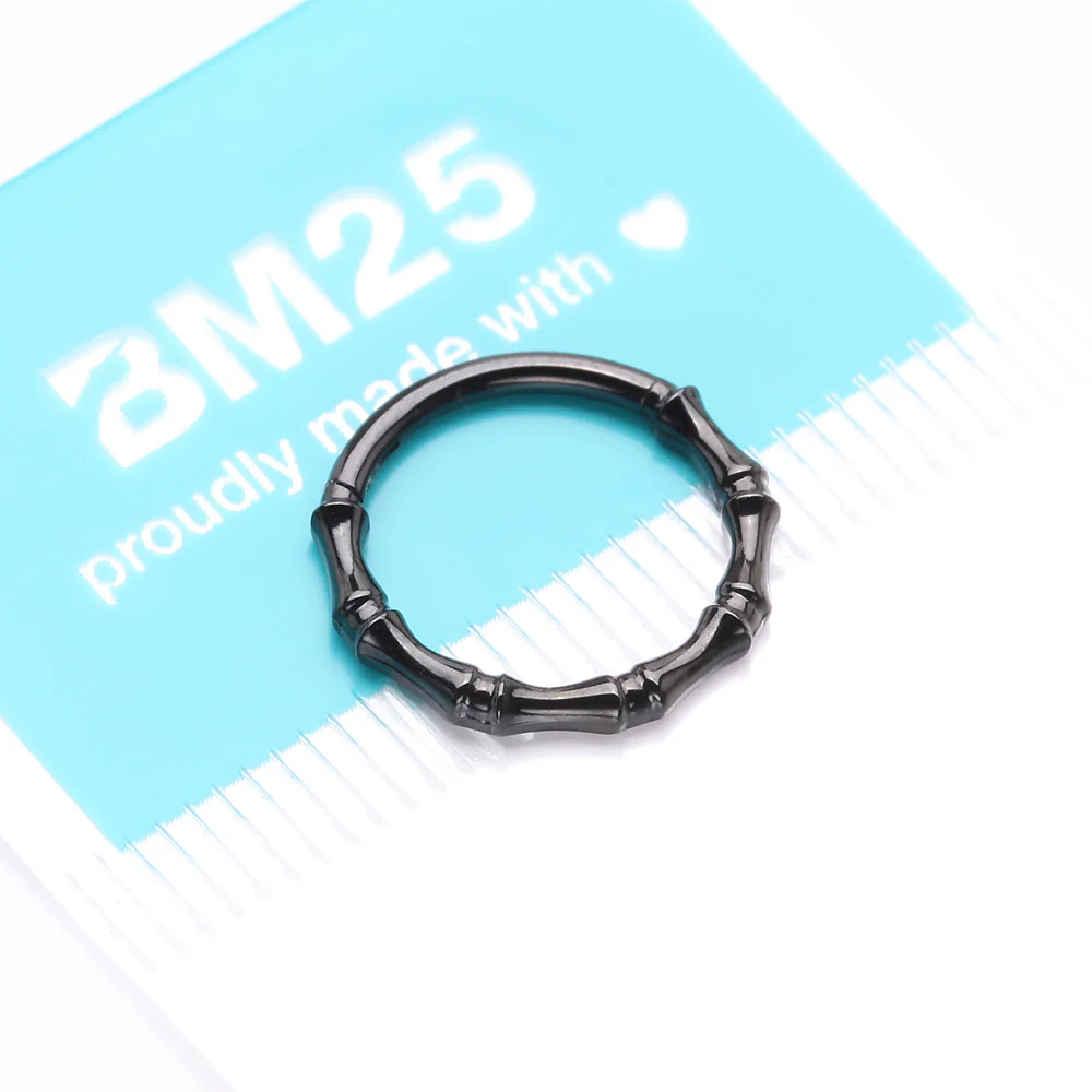 Blackline Tribal Bones Clicker Hoop Ring - Image 5
