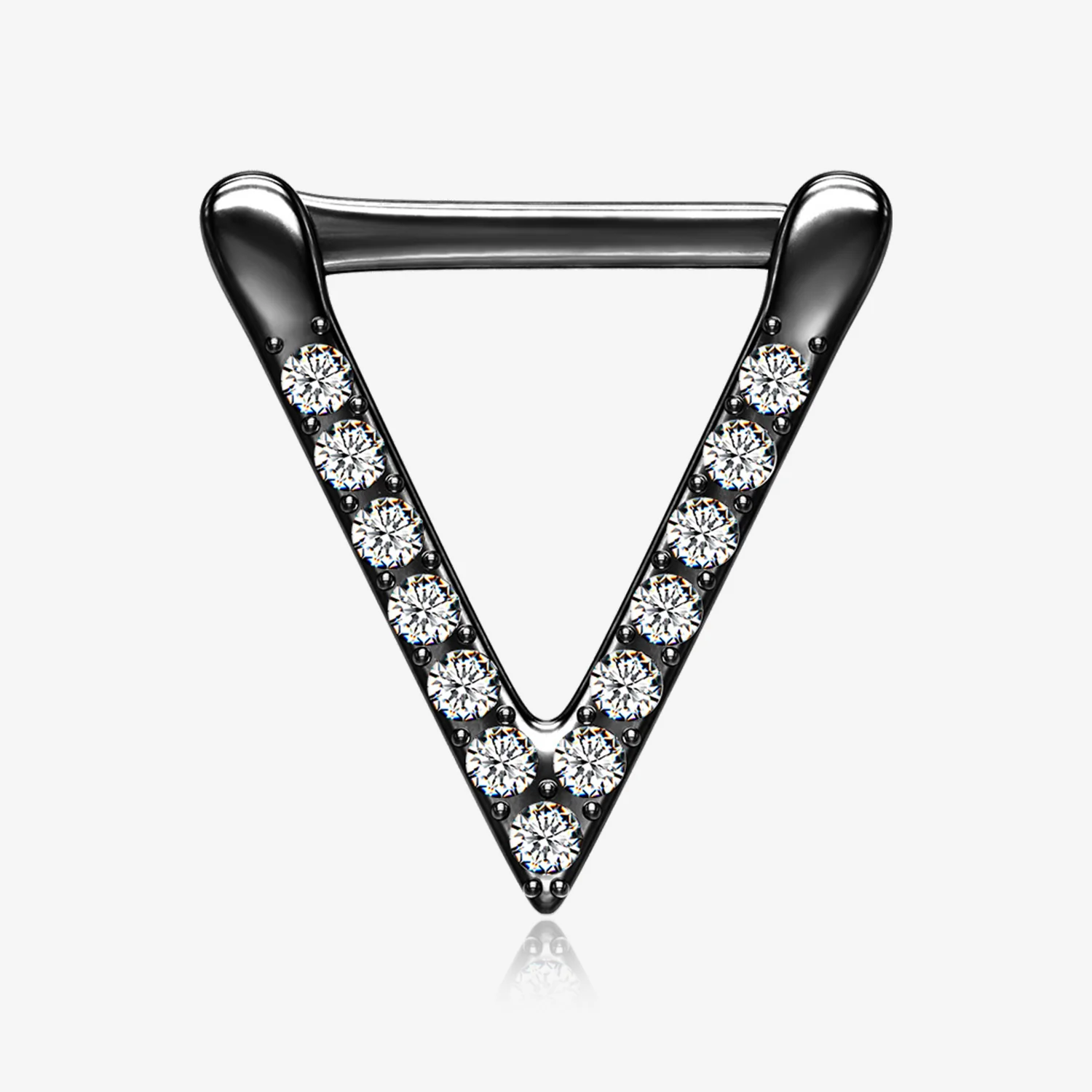 Blackline Urban Chevron Arrow Geometric Triangle Multi-Gem Clicker Hoop Ring