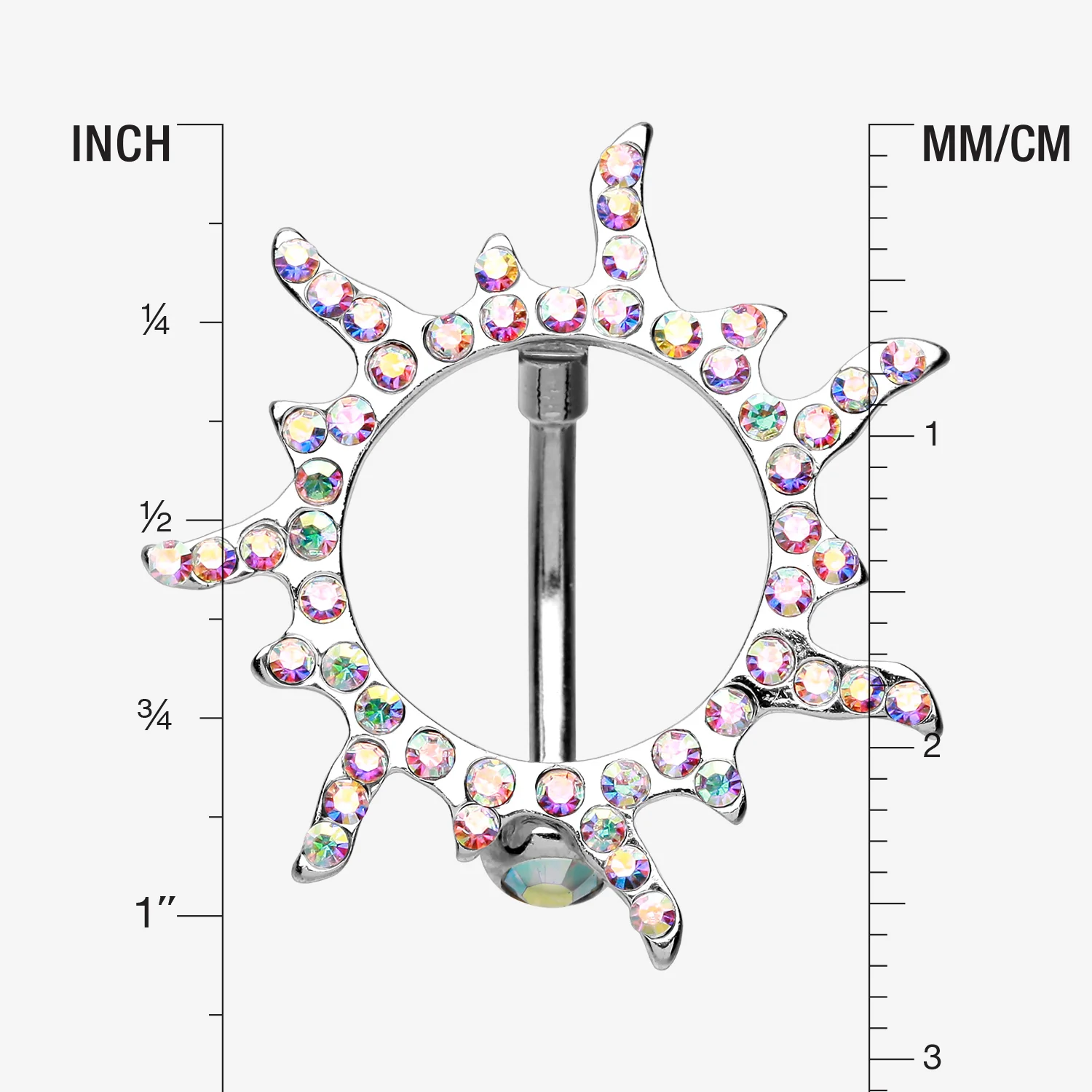 Blazing Sun Eclipse Reverse Belly Button Ring - Image 2