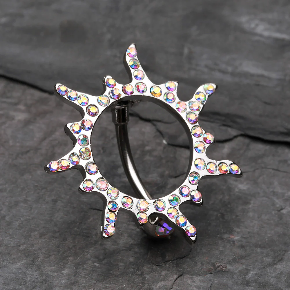 Blazing Sun Eclipse Reverse Belly Button Ring - Image 3
