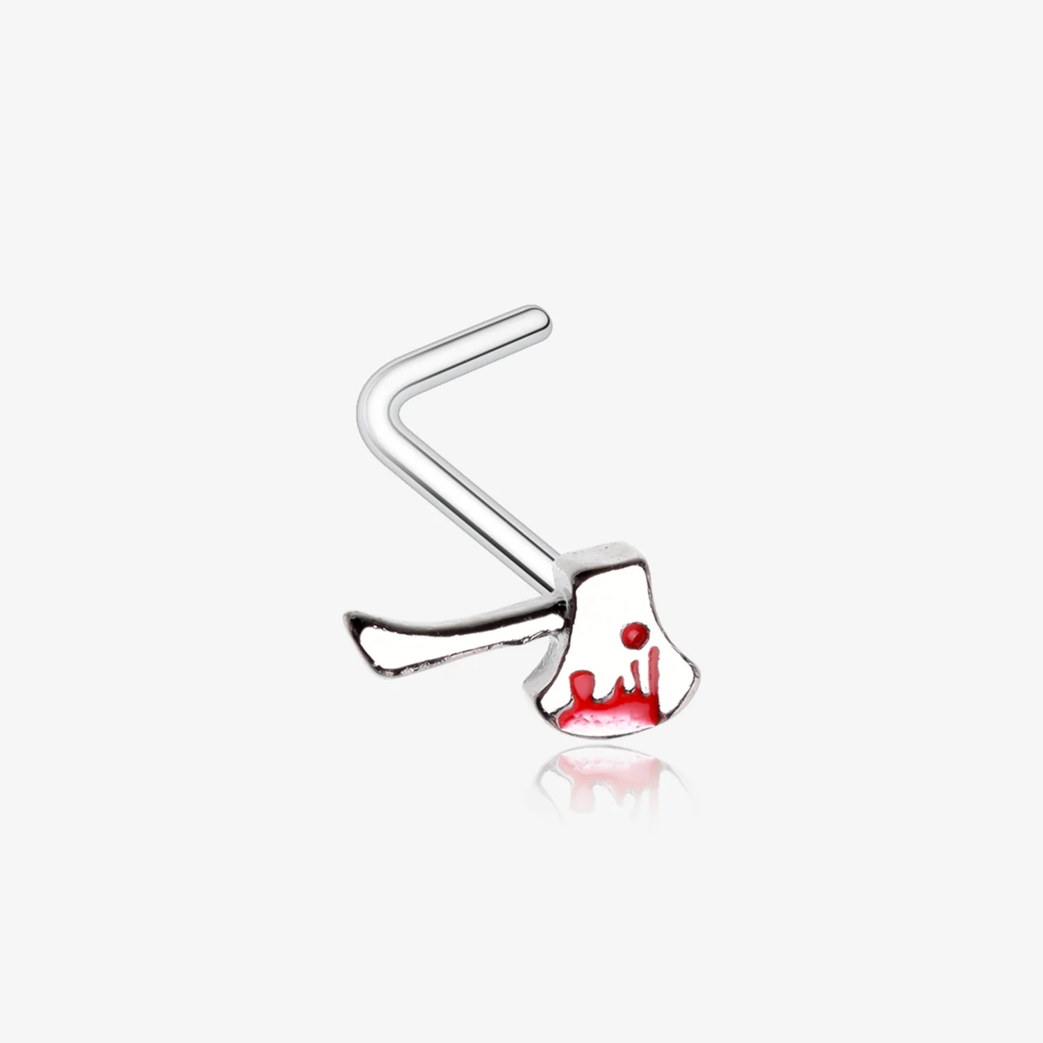 Bloody Hatchet Axe Horror L-Shaped Nose Ring