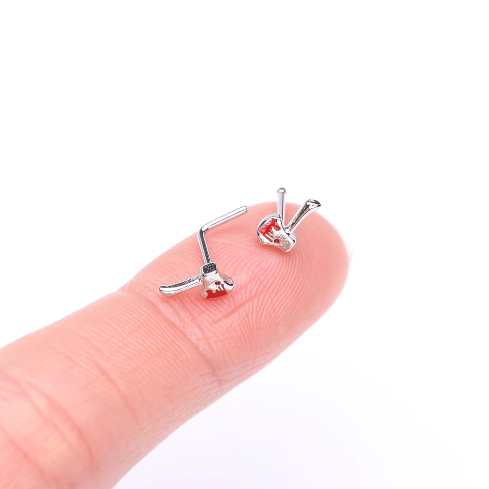Bloody Hatchet Axe Horror L-Shaped Nose Ring - Image 3