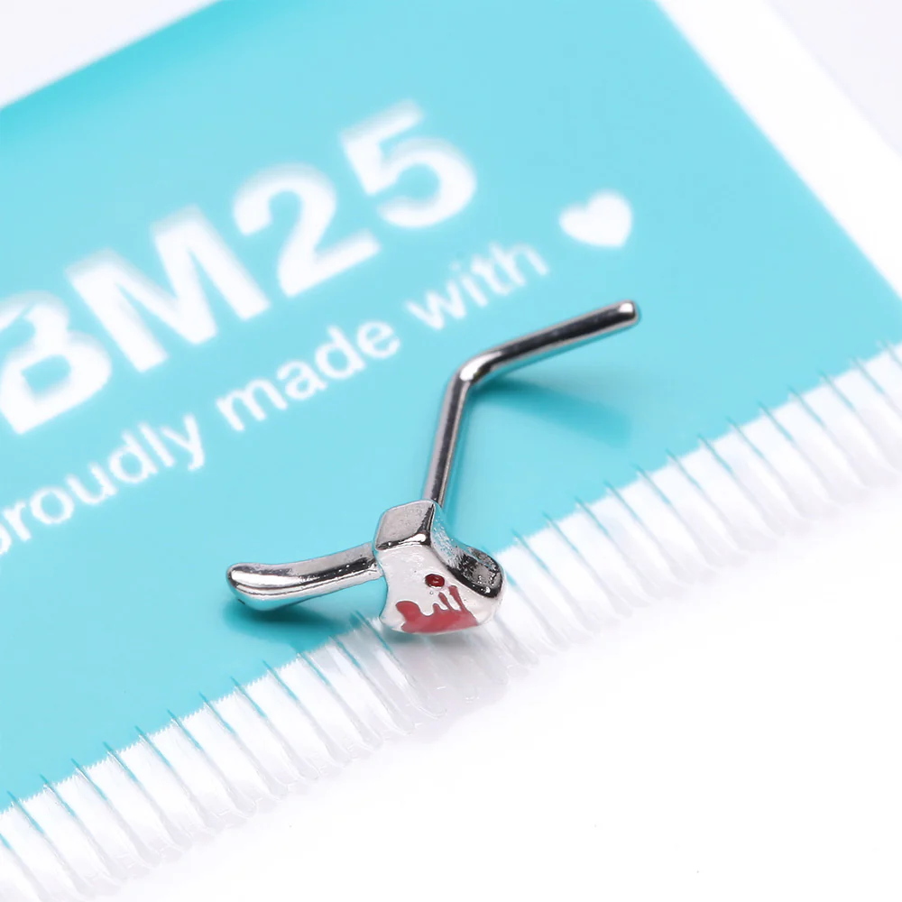 Bloody Hatchet Axe Horror L-Shaped Nose Ring - Image 4