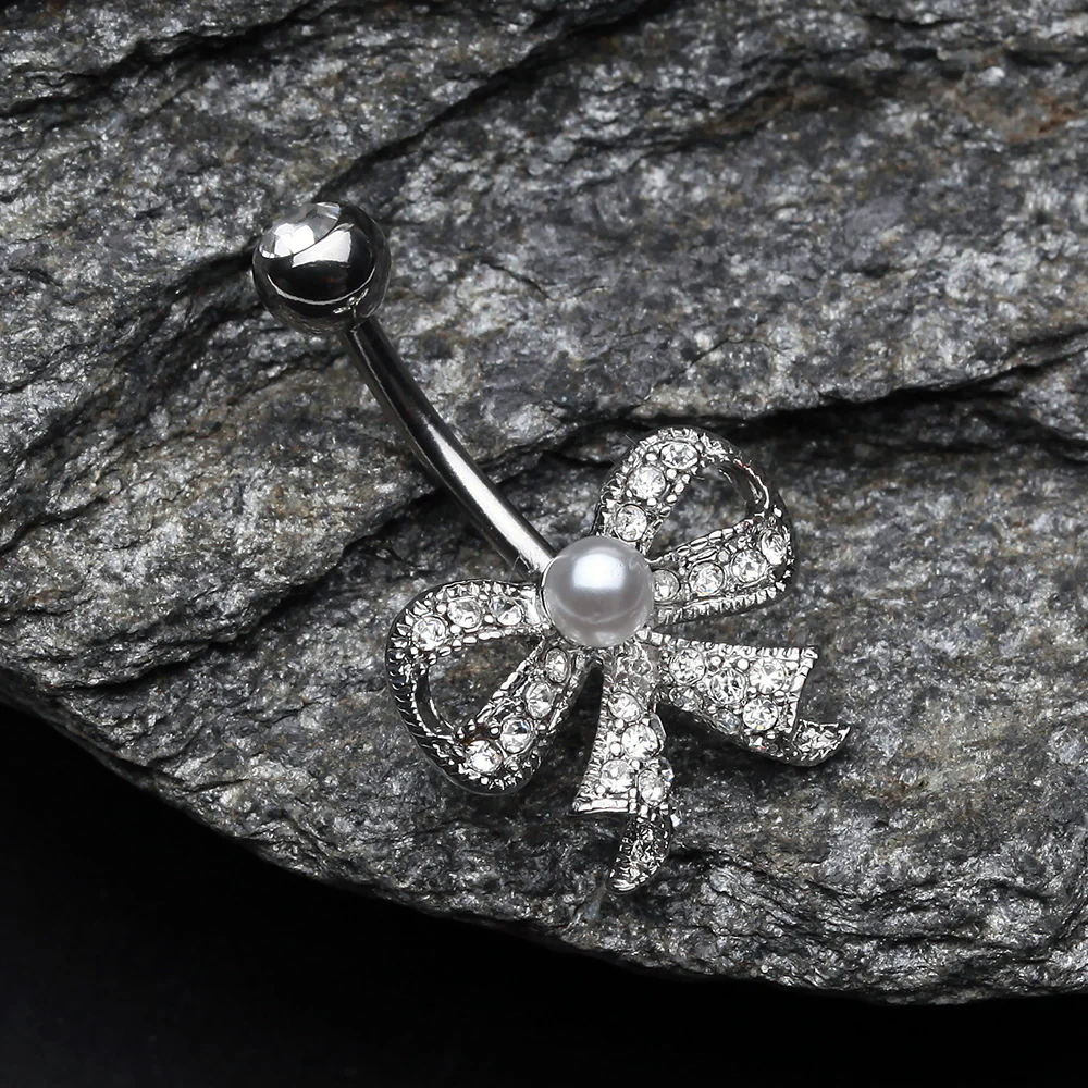 Bow-Tie Splendid Belly Button Ring - Image 3