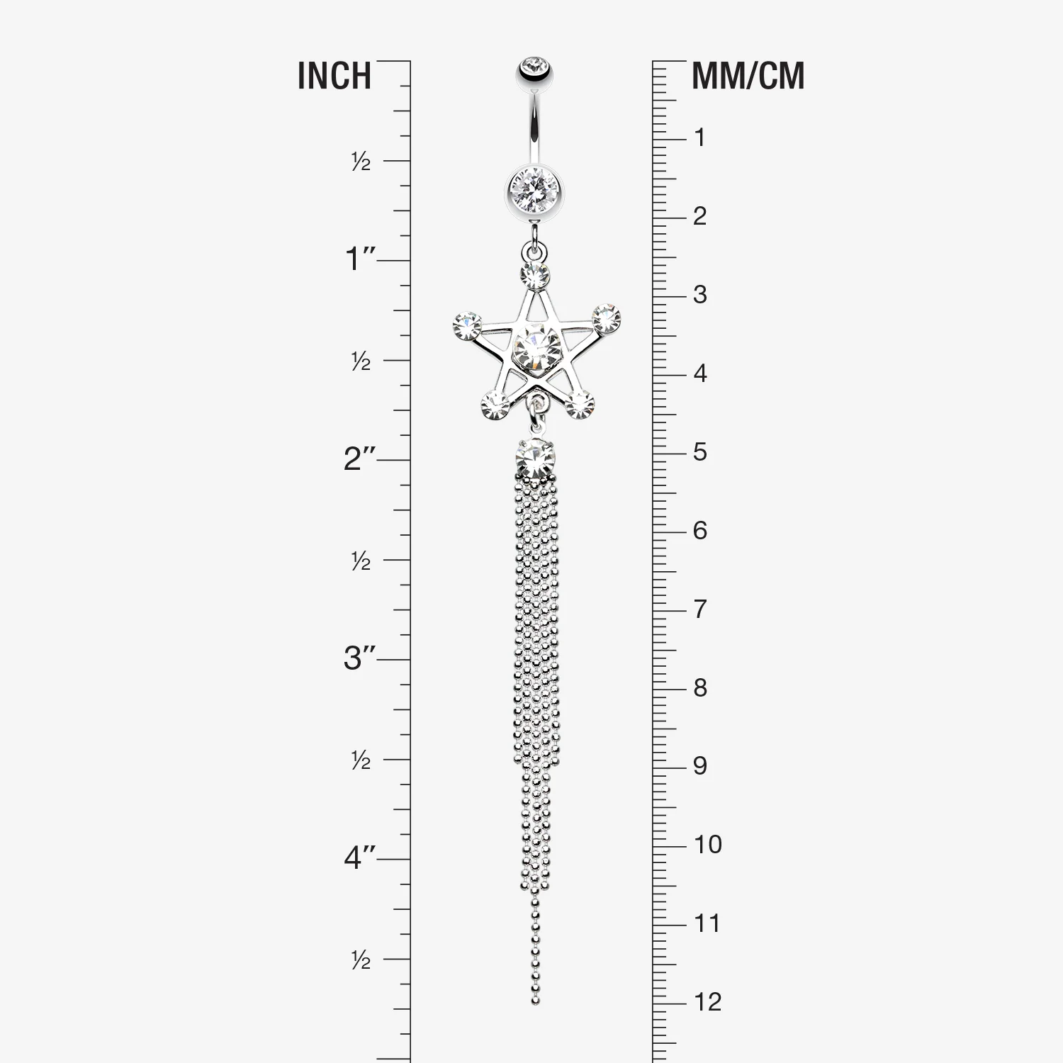 Bright Points Star Belly Button Ring - Image 2