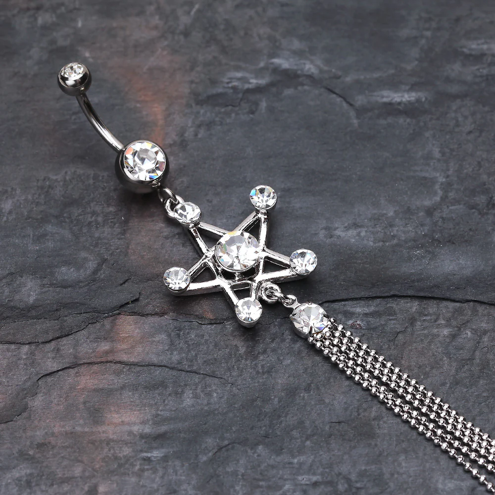 Bright Points Star Belly Button Ring - Image 3