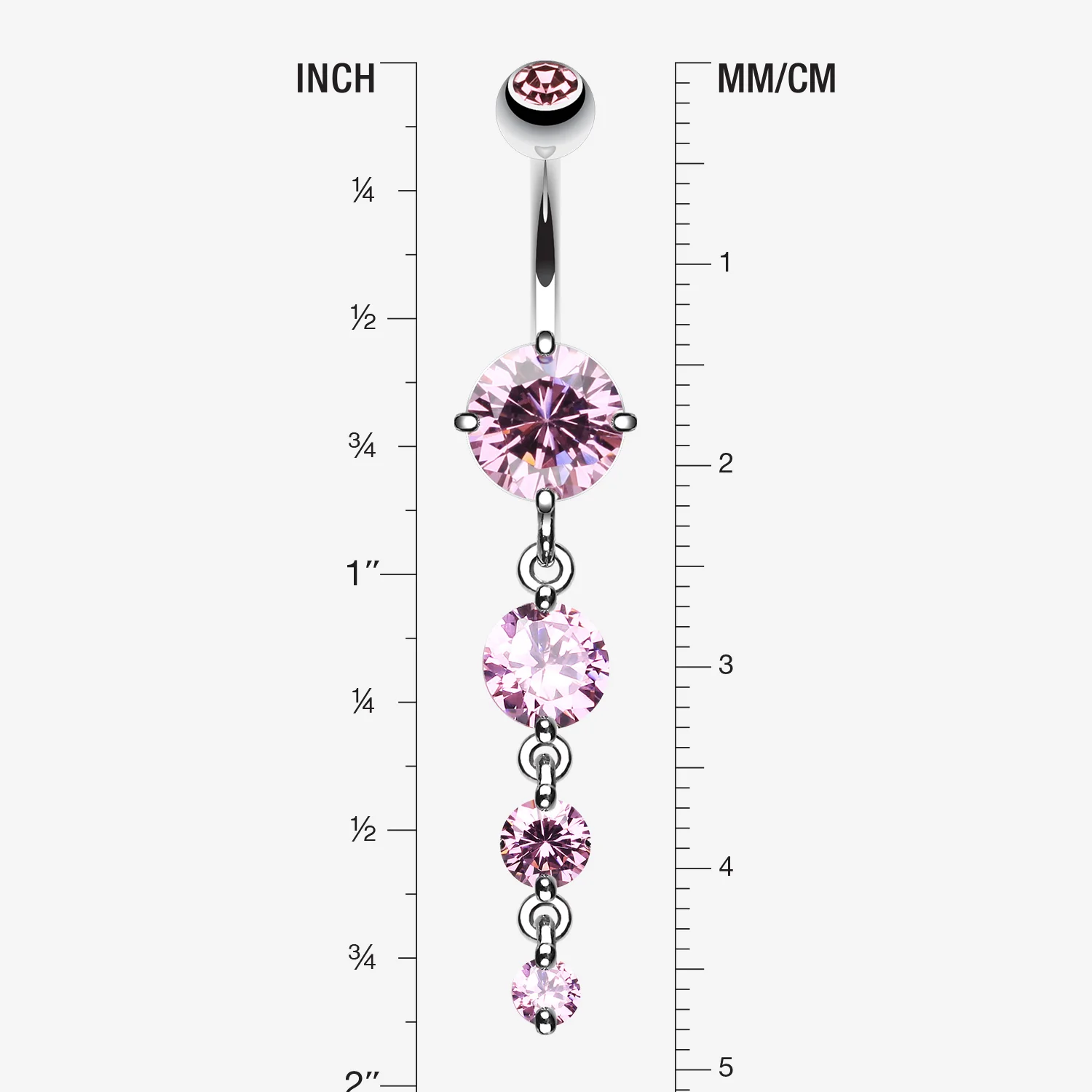 Brilliant Gem Cascade Belly Ring - Image 2