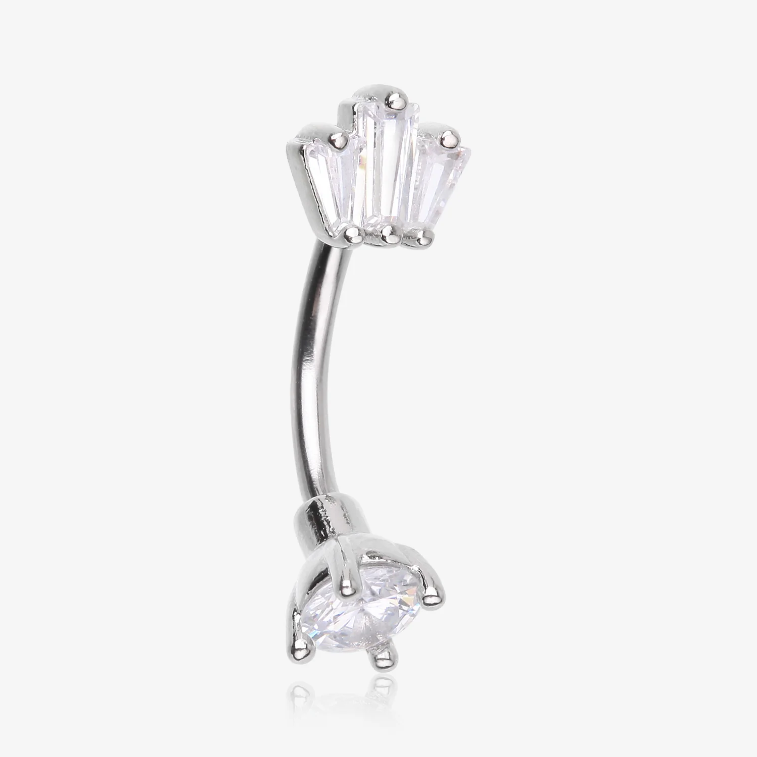 Brilliant Sparkle Majestic Gem Top Curved Barbell