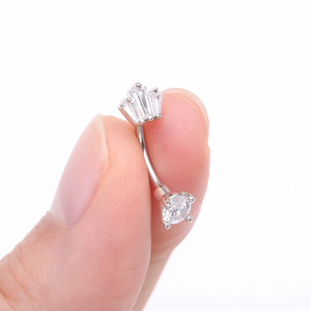 Brilliant Sparkle Majestic Gem Top Curved Barbell - Image 3