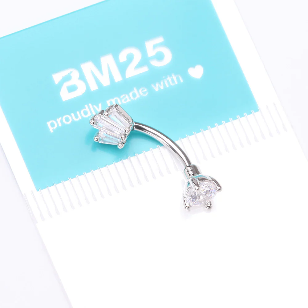 Brilliant Sparkle Majestic Gem Top Curved Barbell - Image 5