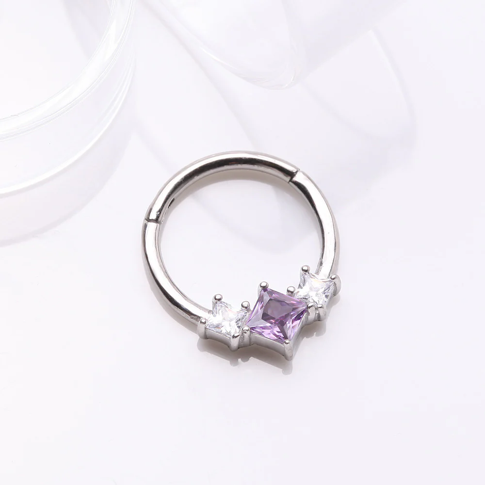 Brilliant Sparkle Princess Trio Sparkle Clicker Hoop Ring - Image 3