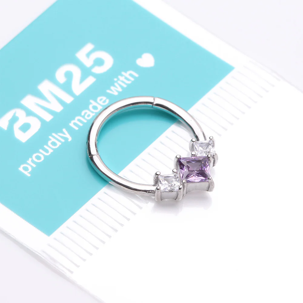Brilliant Sparkle Princess Trio Sparkle Clicker Hoop Ring - Image 5