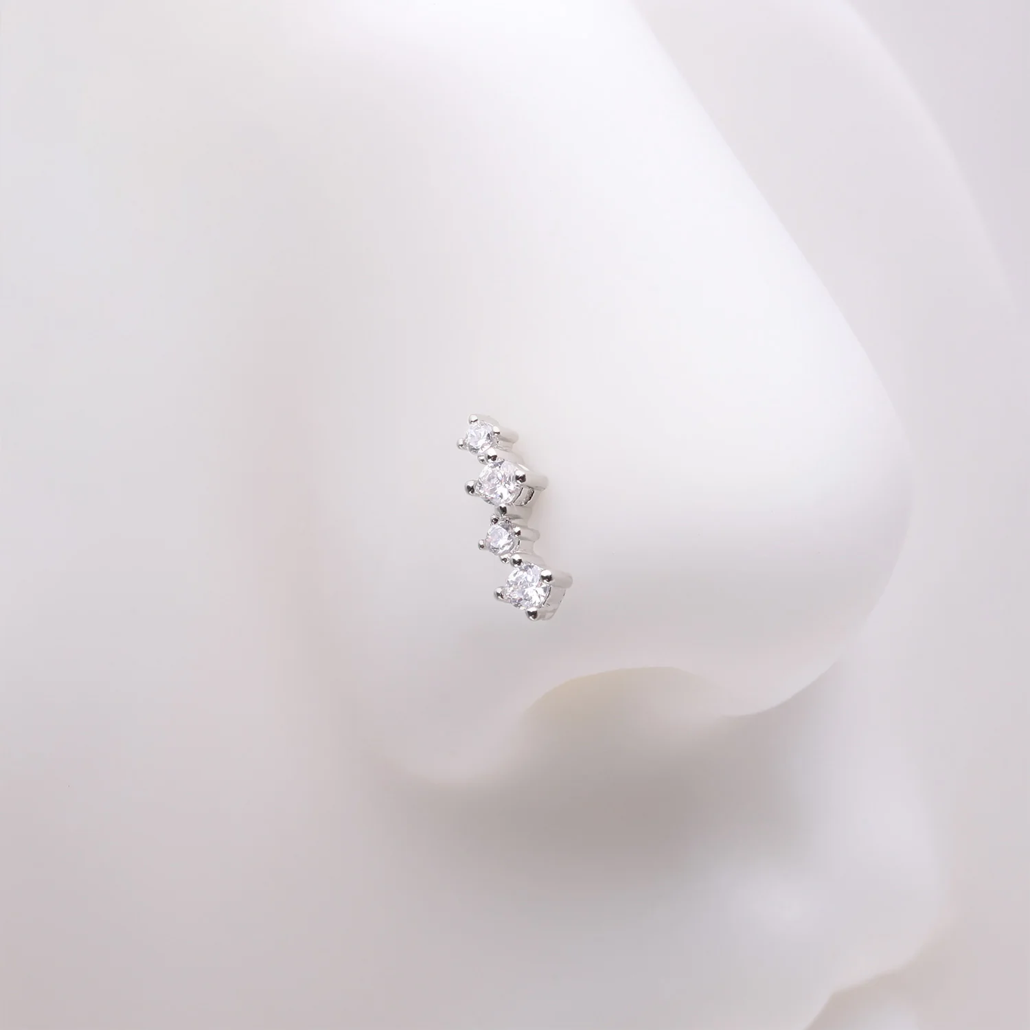 Brilliant Sparkle ZigZag Multi-Gem Nose Stud Ring - Image 2
