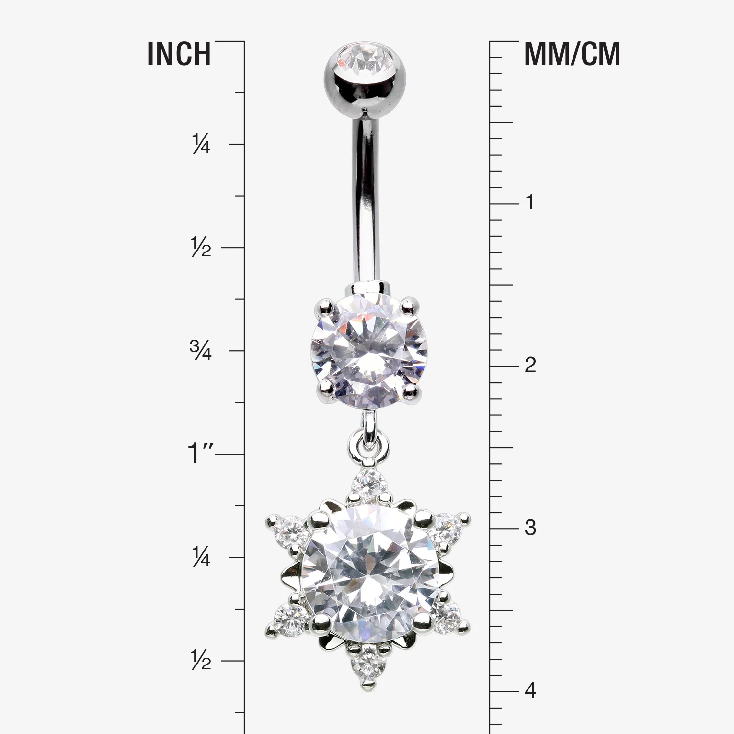 Brilliant Starburst Sparkle Belly Button Ring - Image 2