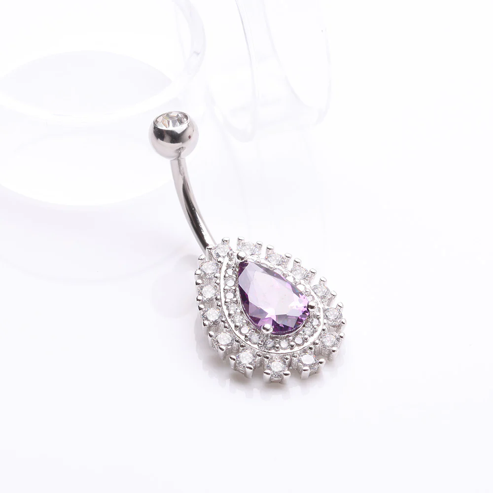 Brilliant Teardrop Grand Sparkle Belly Button Ring - Image 3