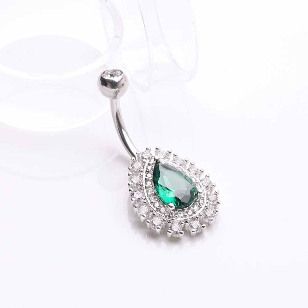 Brilliant Teardrop Grand Sparkle Belly Button Ring - Image 3