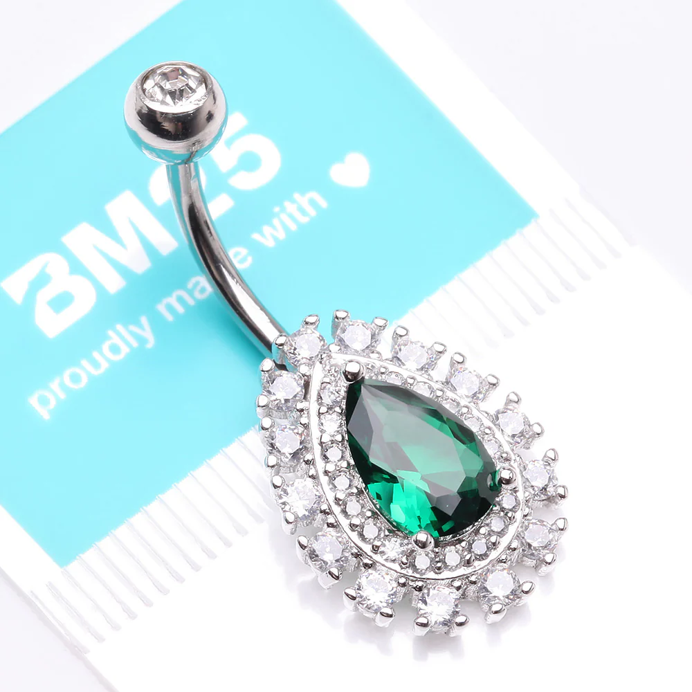 Brilliant Teardrop Grand Sparkle Belly Button Ring - Image 5
