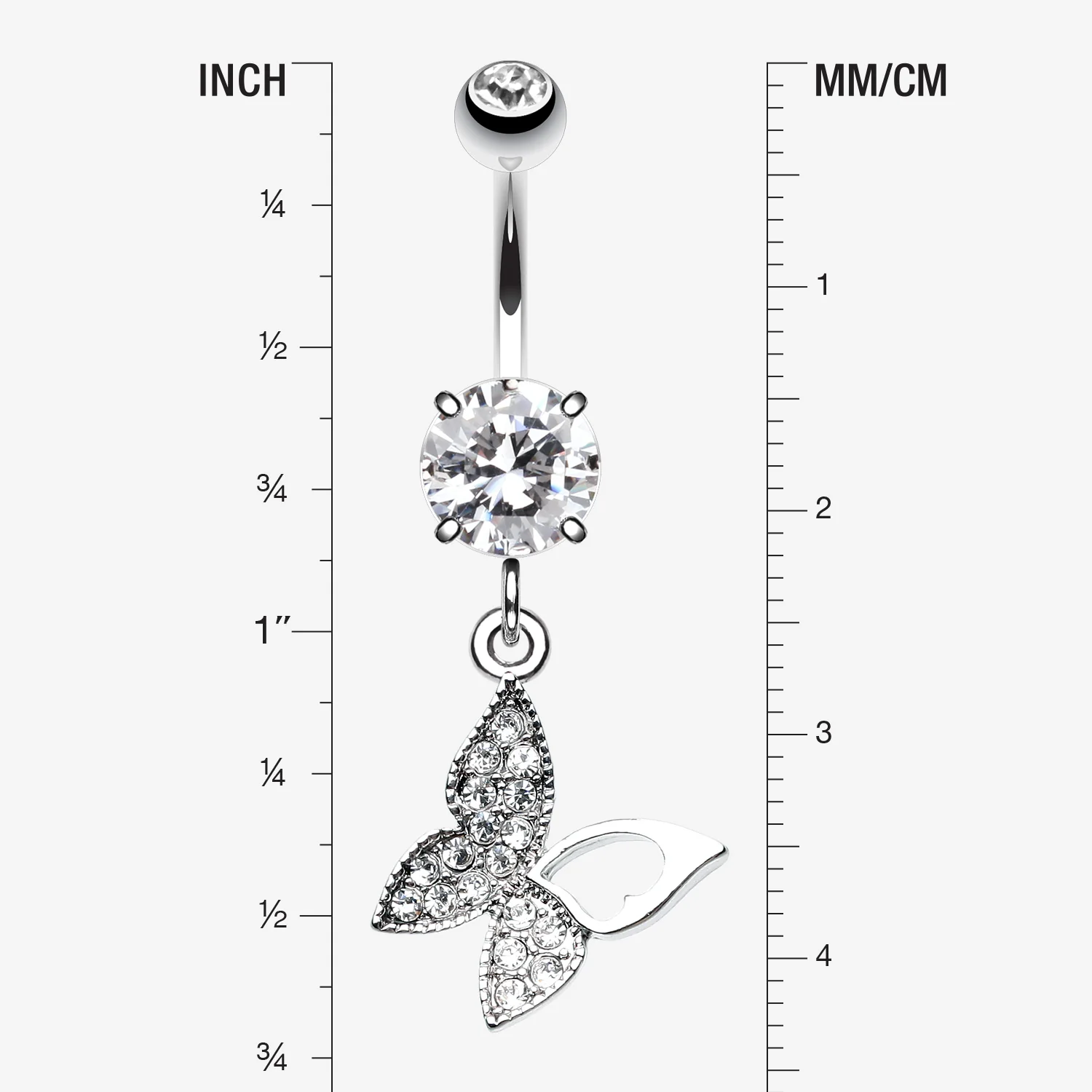 Butterfly Allure Multi-Gem Belly Button Ring - Image 2