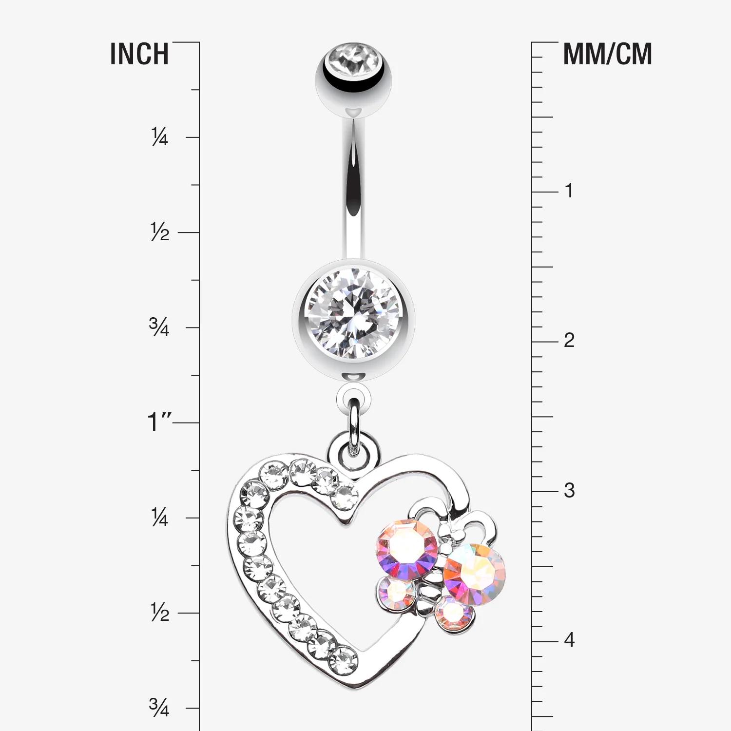 Butterfly Journey Heart Belly Button Ring - Image 2